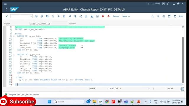 18 OCT Part 1 Select Query | SAP ABAP | ME23N | смотреть онлайн