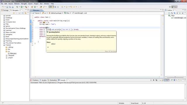Java tutorial #5 Switch statements and comments смотреть онлайн