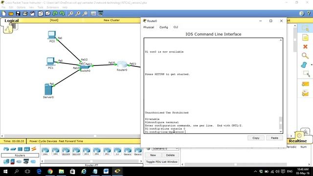 Packet Tracer Configure Password on Console Prompt смотреть онлайн