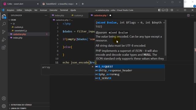 Como usar SweetAlert no formulário com JavaScript e PHP смотреть онлайн