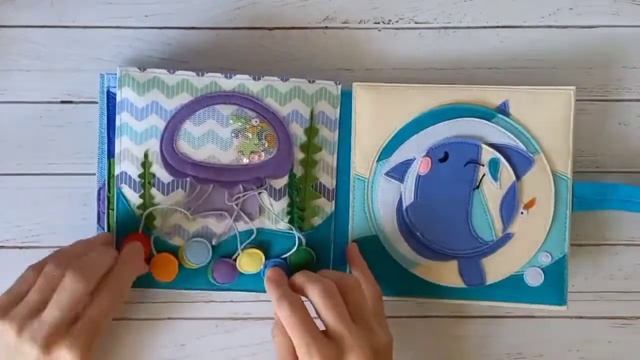 Развивающая книга из фетра для малышей. Морская