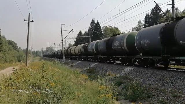 Наливной состав на перегоне: Чеховская - Холщёвики. смотреть онлайн
