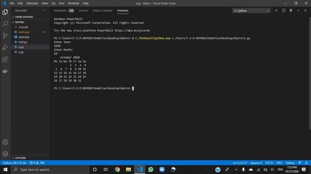 Making Calendar in Python | #RNutro | #Python3.8 смотреть онлайн