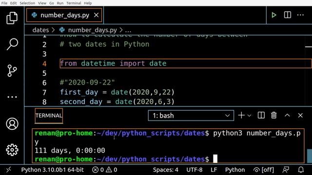 How to calculate the number of days between two dates in Python смотреть онлайн