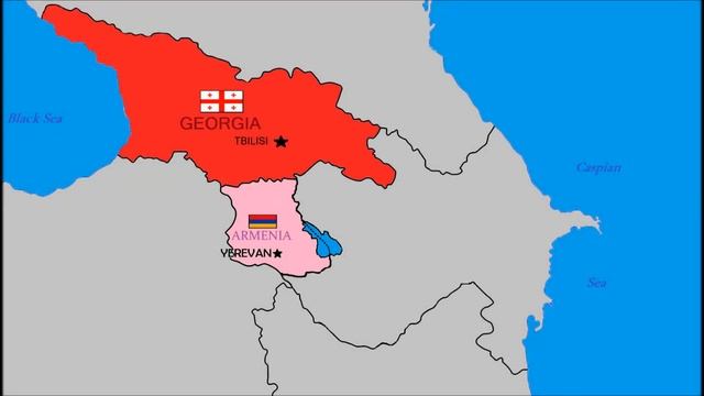 Грузия и Армения на Карте - Georgia and Armenia Map смотреть онлайн