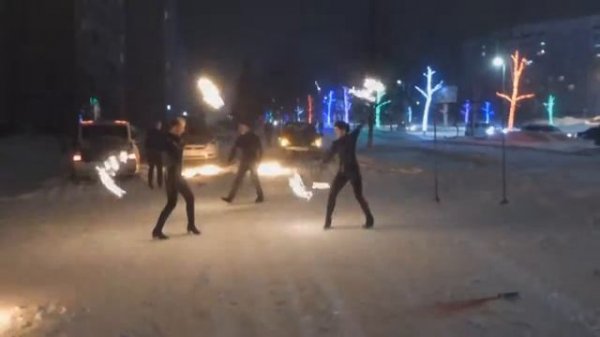 Фаер шоу, pegas (Fire show for wedding)/Огненное шоу.