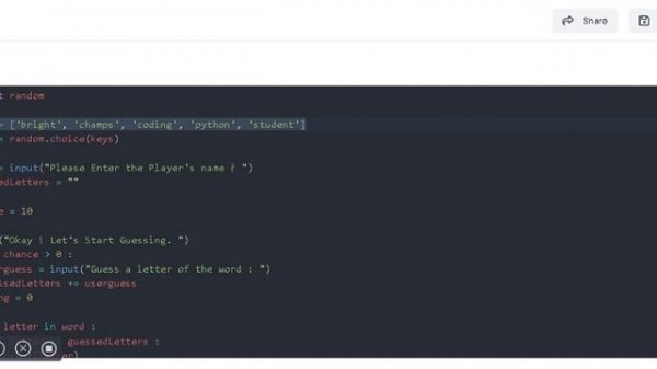 Word Guess - Belajar Coding Menggunakan Python di Online GDB