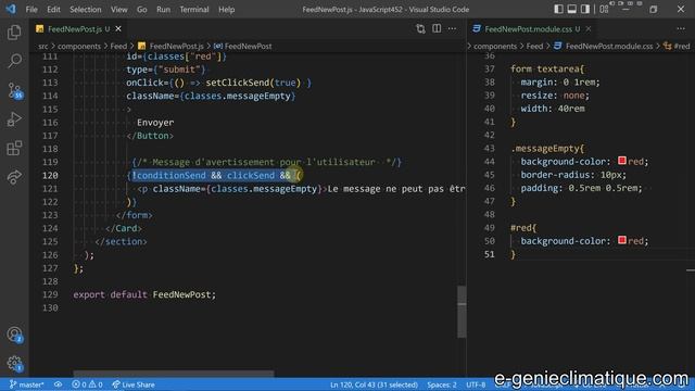 JavaScript452-React.js-Sélectionner un id avec CSS module et appliquer un style CSS sur l'élément смотреть онлайн