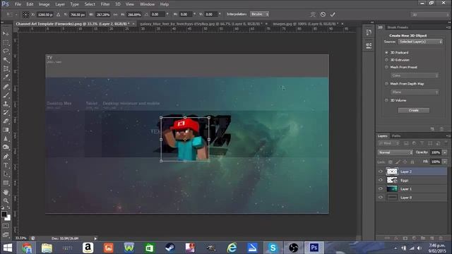 How to make a simple, yet effective youtube banner with photoshop CS6 смотреть онлайн