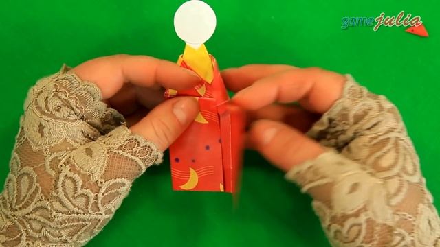 Оригами ЯПОНСКАЯ КУКЛА из бумаги смотреть онлайн