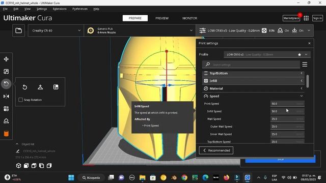 Casco Mandaloriano, configuracion en Cura. смотреть онлайн