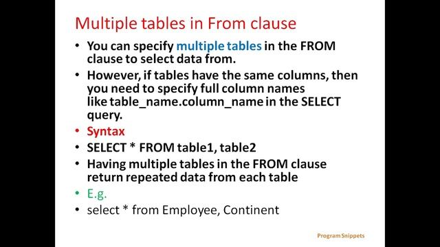 Select Statement In MS-SQL Server смотреть онлайн