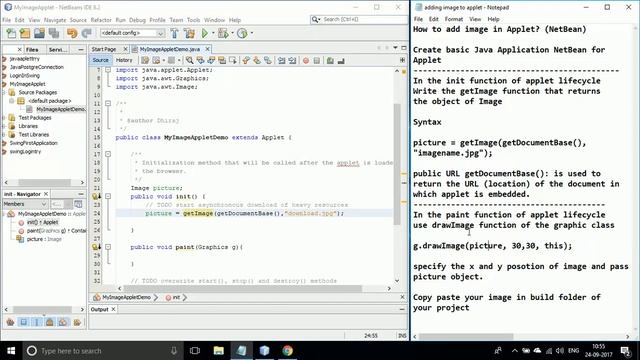 Add Image in Applet Java NetBeans смотреть онлайн