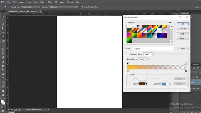 GOLD GRADIENT BACKGROUND IN PHOTOSHOP смотреть онлайн