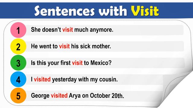 Visit Past Tense, V1 V2 V3 V4 V5 Form Of Visit, Past Participle Of Visit and Example Sentences смотреть онлайн