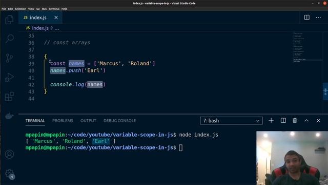 JavaScript Tutorial - let vs const vs var смотреть онлайн