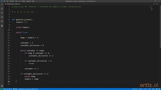 Python - Ejercicio 90: Generar n Cantidad de Números Primos Consecutivos смотреть онлайн