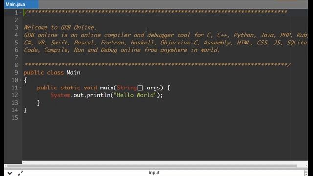 Java Getting Started with Online GDB смотреть онлайн