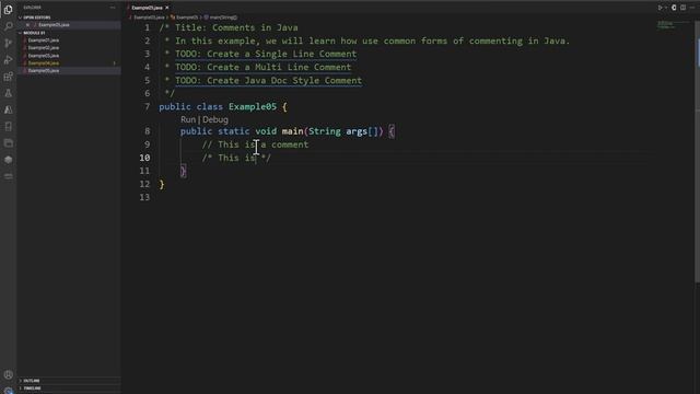 Java Practice Examples - Module 1-5 Creating Comments in Java смотреть онлайн