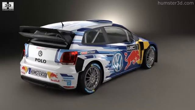 Volkswagen Polo R WRC Racecar 2015 by 3D model store Humster3D.com смотреть онлайн