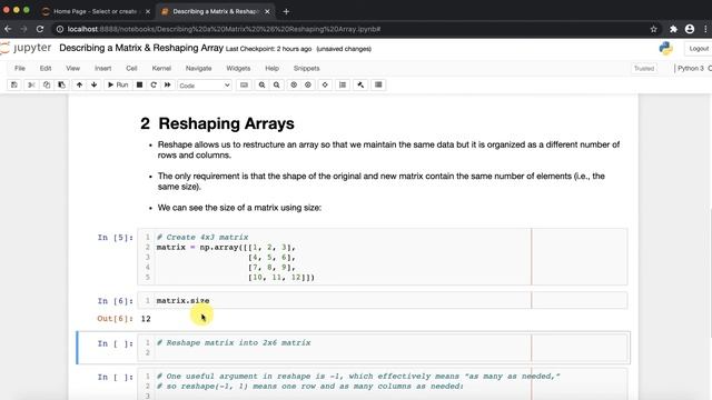 NumPy Tutorial (Session 3) - Describing the MAtrix(Shape, Size, ndim) & Reshaping Array смотреть онлайн