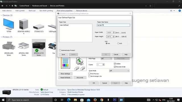 cara menambahkan ukuran kertas f4 di printer epson l3110 (BISA UNTUK SEMUA TIPE) смотреть онлайн