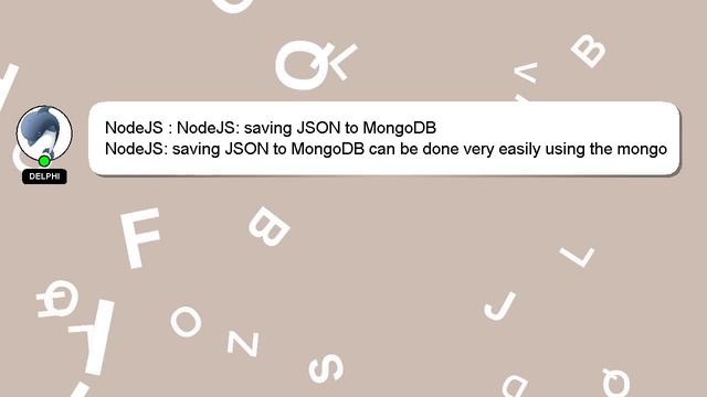 NodeJS : NodeJS: saving JSON to MongoDB смотреть онлайн