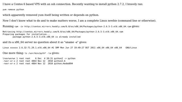 DevOps & SysAdmins: How to undo "yum remove python"? смотреть онлайн