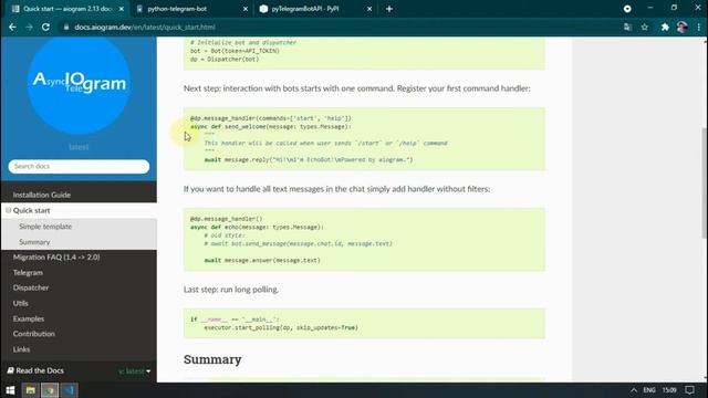 Aiogram Telegram bot api kutibxonasi haqida смотреть онлайн