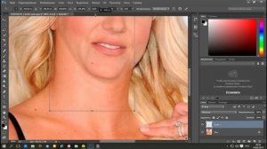 Убираем двойной подбородок в фотошопе