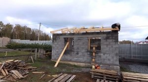 Самодельная двускатная крыша на баню. Александр Поспелов.