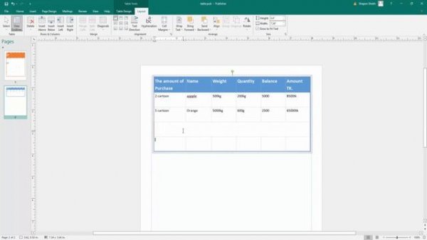 How to merge and split table cells in Microsoft Publisher