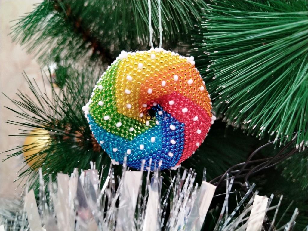 Мастер-класс "Радужный бублик". Мозаичное плетение. Часть 3/3. смотреть онлайн