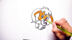 Как нарисовать МАМОНТЕНКА. How to draw a baby mammoth. Рисунок МАМОНТЕНОК поэтапно.