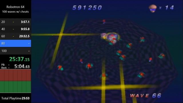 Robotron 64 - 100 Waves With Cheats in 50:35 смотреть онлайн