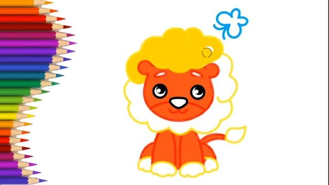 Львенок Раскраска для Малышей/ Lion Coloring for kids | Kapelka смотреть онлайн