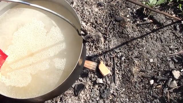 Пшенная каша на костре