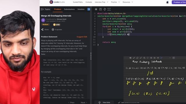 Merge Overlapping Intervals | Brute, Optimal with Precise TC analysis смотреть онлайн