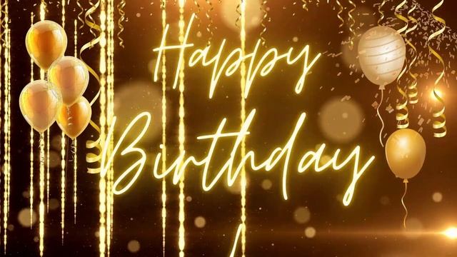 Birthday Ambience | Happy Birthday Background Video | Birthday Display With Gold Ribbons And Messag