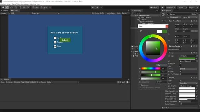 Create Radio Button Behavior Using Toggle Component in Unity Game Engine смотреть онлайн