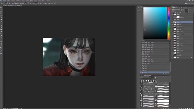 Photoshop Painting process - When The Nights Are Cold 포토샵 스피드 페인팅 - 밤이 차가울 때에 смотреть онлайн