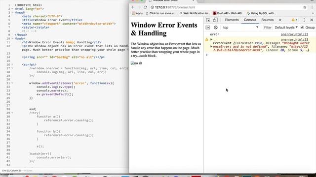 Handling Global JavaScript Errors смотреть онлайн