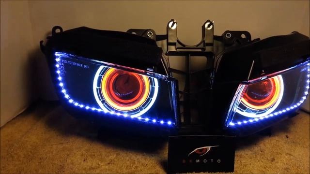 #1 2013-2014 Honda CBR600RR Projector Headlights BiXenon hid Dual Angel Eyes Halo By BKmoto смотреть онлайн