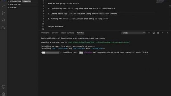 First time React Js Basic Setup