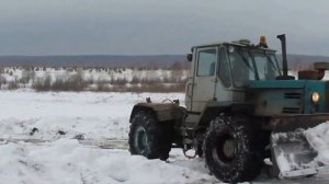 Тракторы Т-150К! МОЩНАЯ ГРЕБЛЯ СНЕГА