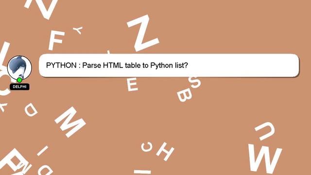 PYTHON : Parse HTML table to Python list? смотреть онлайн