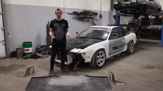180SX S13: Сделал новый передний сплиттер и задний диффузор. смотреть онлайн