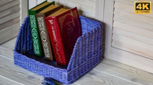 Органайзер из газетных трубочек.