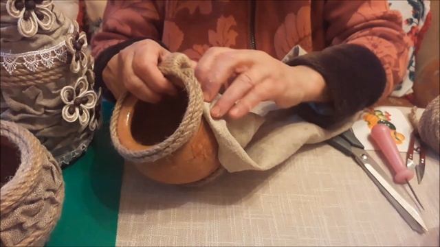 Вазы из мешковины и шпагата своими руками смотреть онлайн