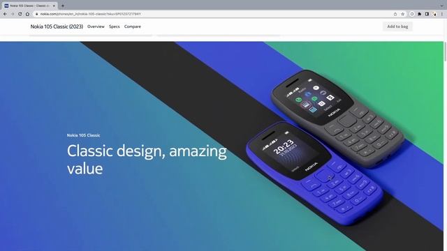 Nokia 105 Classic 2023|AT RS-999 WITH UPI LISTED IN OFFICIAL NOKIA WEBSITE INDIA смотреть онлайн